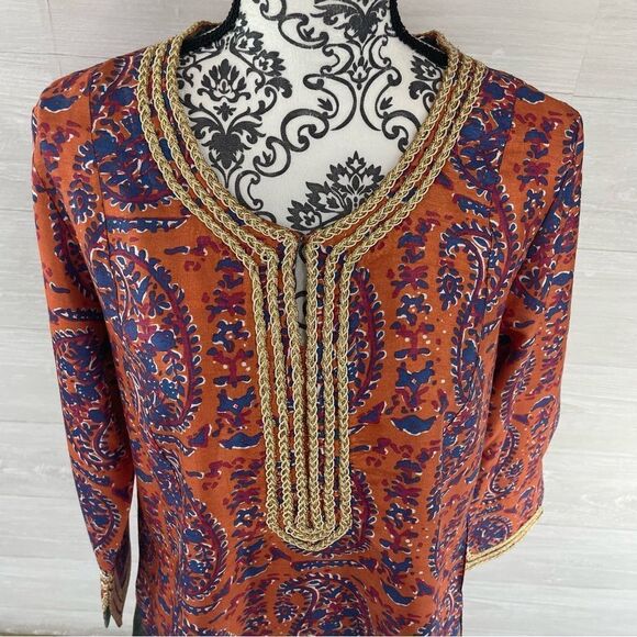 Soft Surroundings Moroccan Embroidered Embellished Tunic Top - Picture 4 of 9